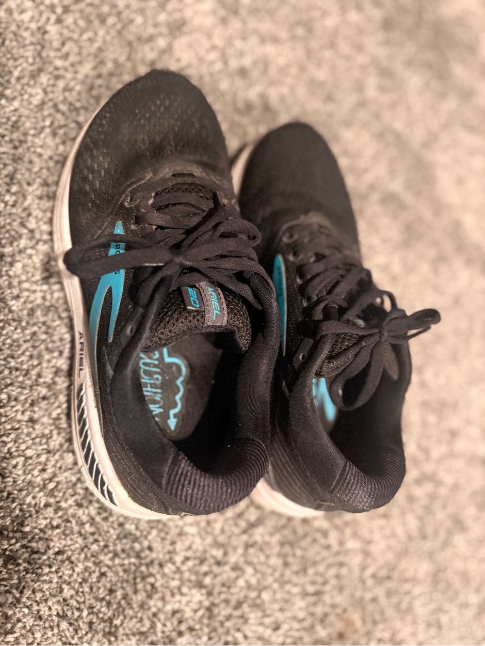 Brooks Black Sneakers with Teal Accents